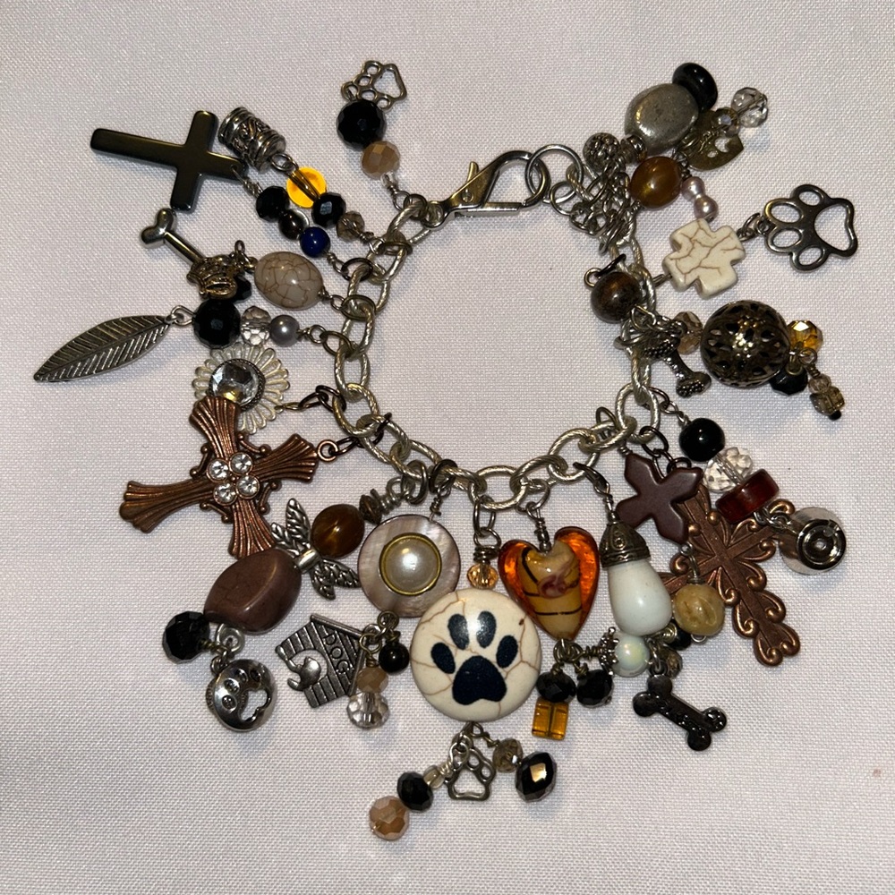 Dog Lovers Chunky Charm Bracelet with Paws & Bones
